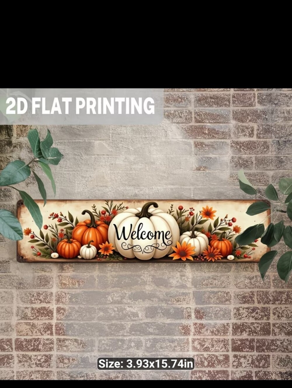New Welcome Pumpkin Harvest Wall Sign - 1644-366